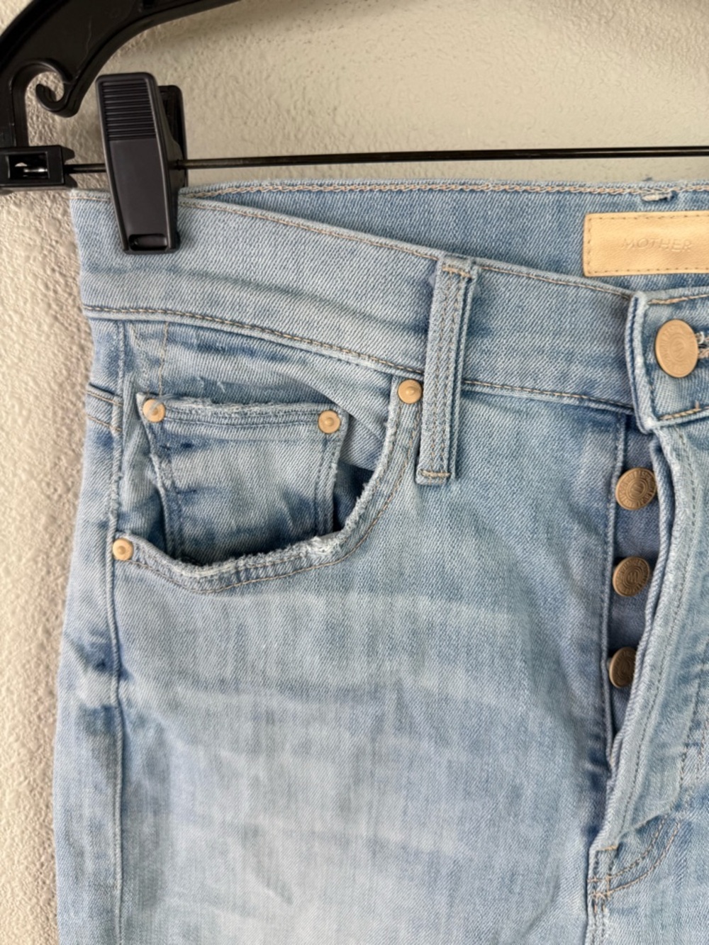 MOTHER The Tripper Ankle Fray High Rise Flare Jeans Island Time Denim Women’s 25 - Picture 8 of 16